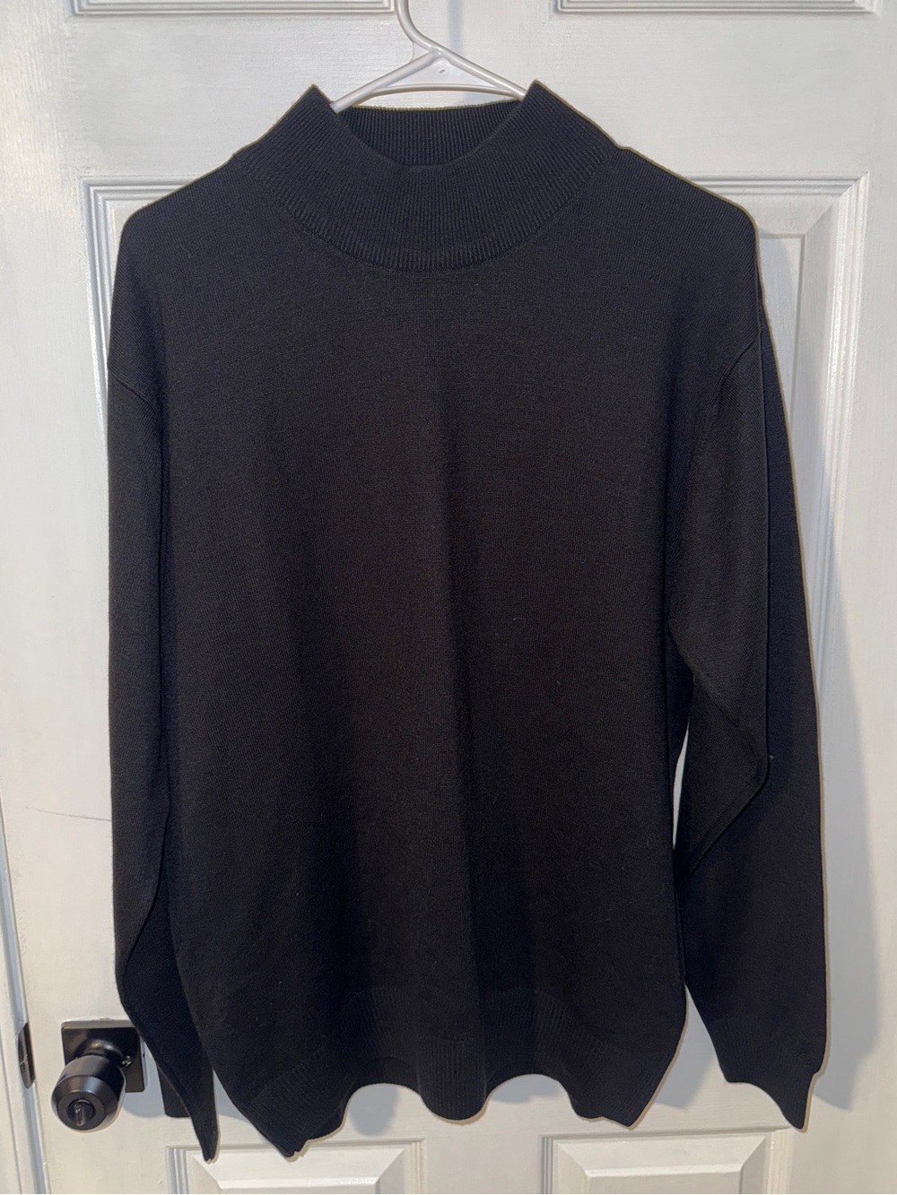 Dolce Roma Men's Black Mock Neck Sweater - Classic Knit- Size M